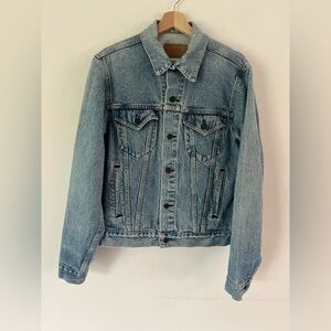 Levi's Vintage 80s Type III Denim Trucker Jacket 71506 Made‎ In The USA Size 42L